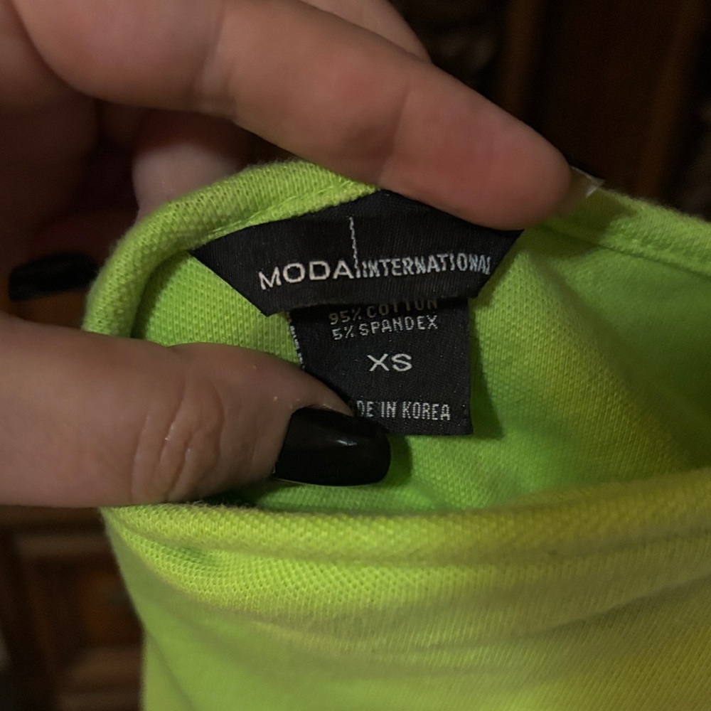 Moda International Neon Green Women’s Tennis Backless Dress - Picture 4 of 4